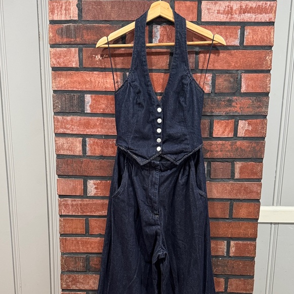 Amanda Uprichard x Revolve Isadore Denim Jumpsuit in Indig - Picture 5 of 16